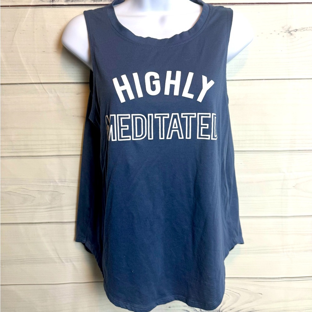 Highly Meditated Blue tank from Greyson Threads size M